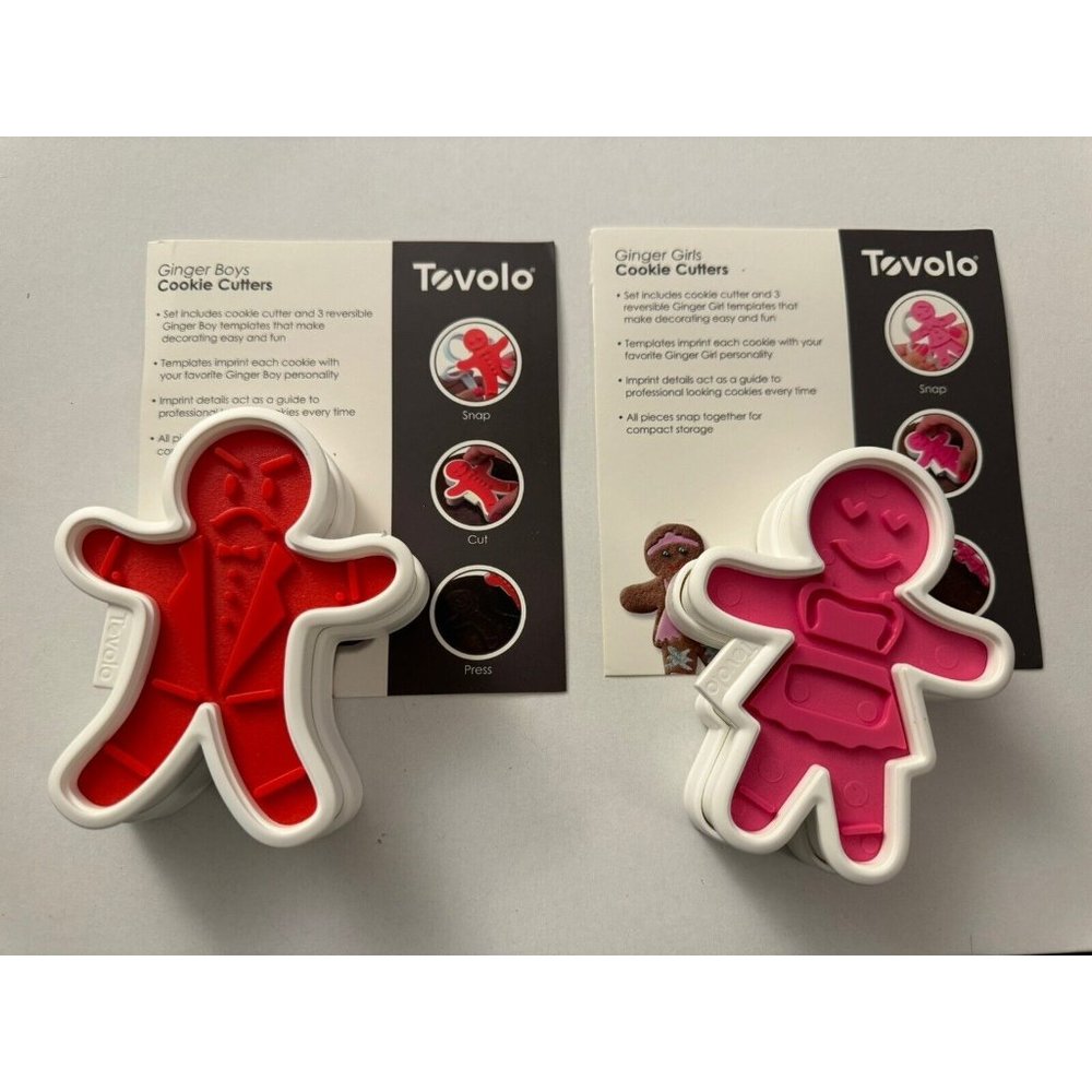 Set Of 2 Cookie Cutters Ginger Girls Boys Tovolo B16